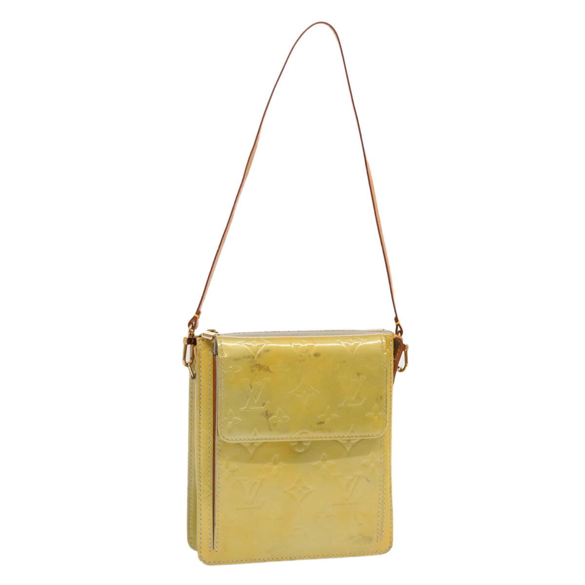 LOUIS VUITTON Monogram Vernis Motto Accessory Pouch Gris M91030 LV 70506