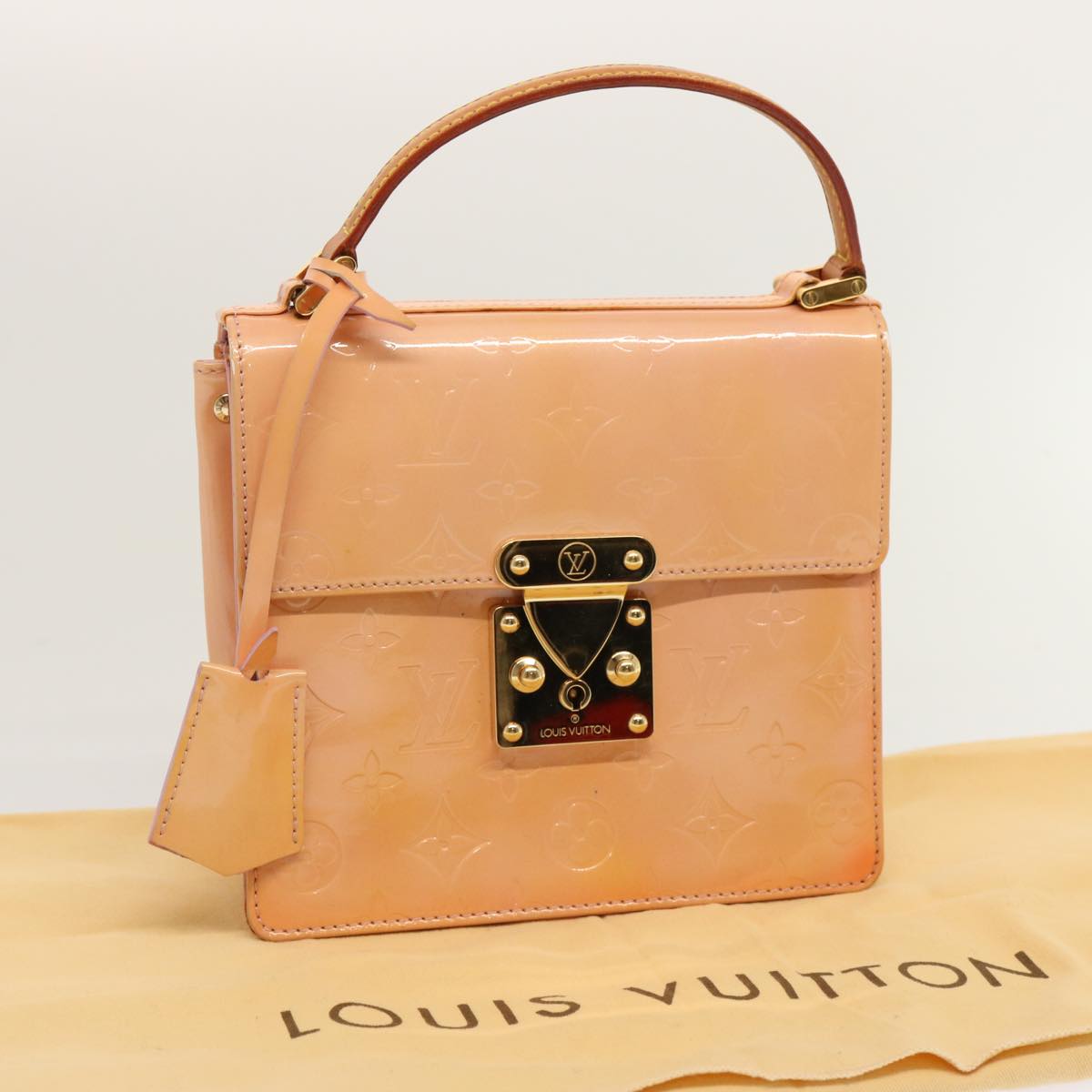 LOUIS VUITTON Vernis Spring Street Hand Bag Marshmallow Pink M91033 70507