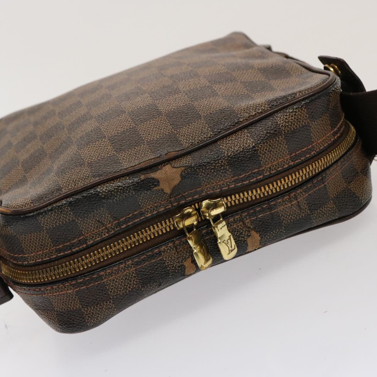 LOUIS VUITTON Damier Ebene Olaf PM Shoulder Bag N41442 LV 70521