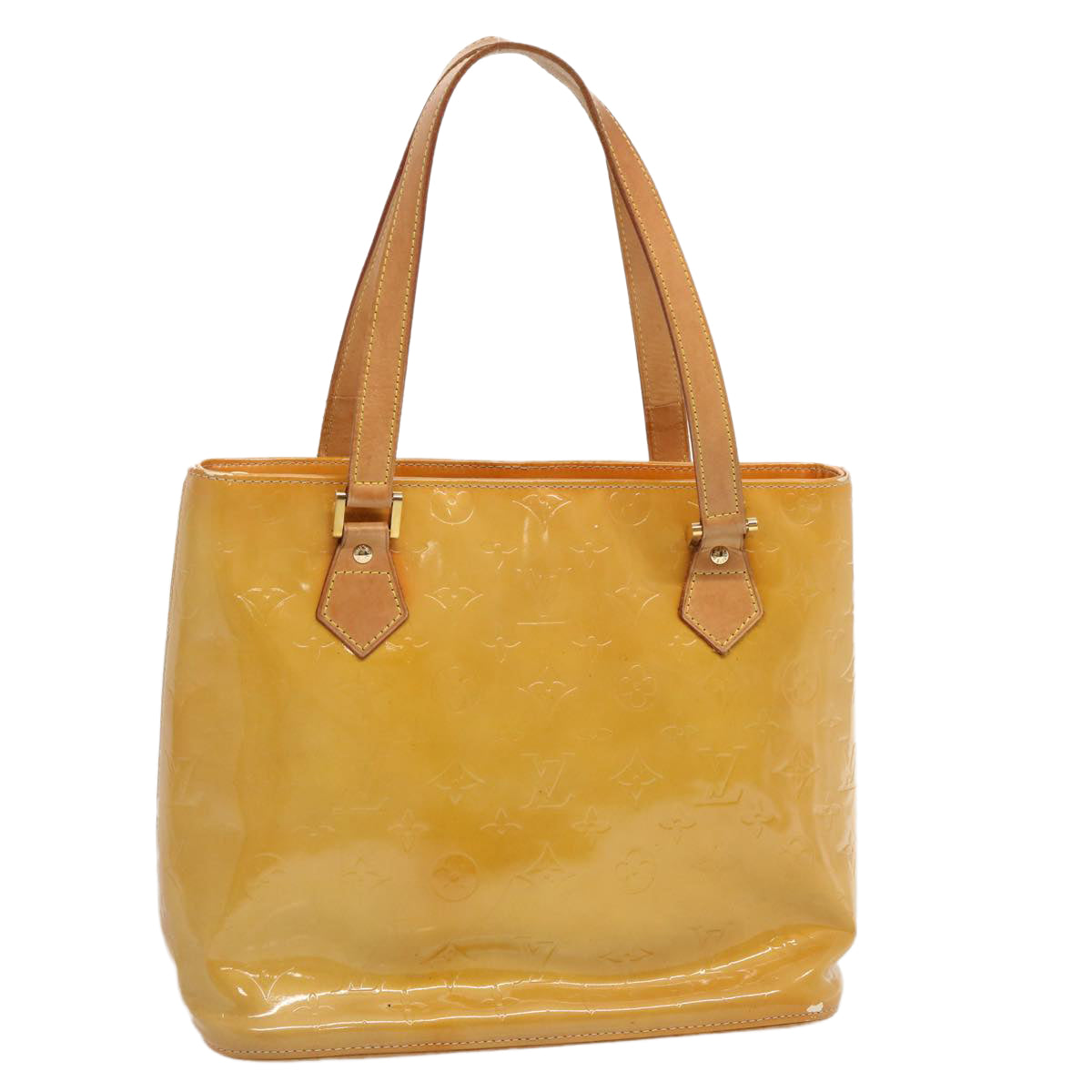 LOUIS VUITTON Monogram Vernis Houston Hand Bag Beige M91004 LV 70530