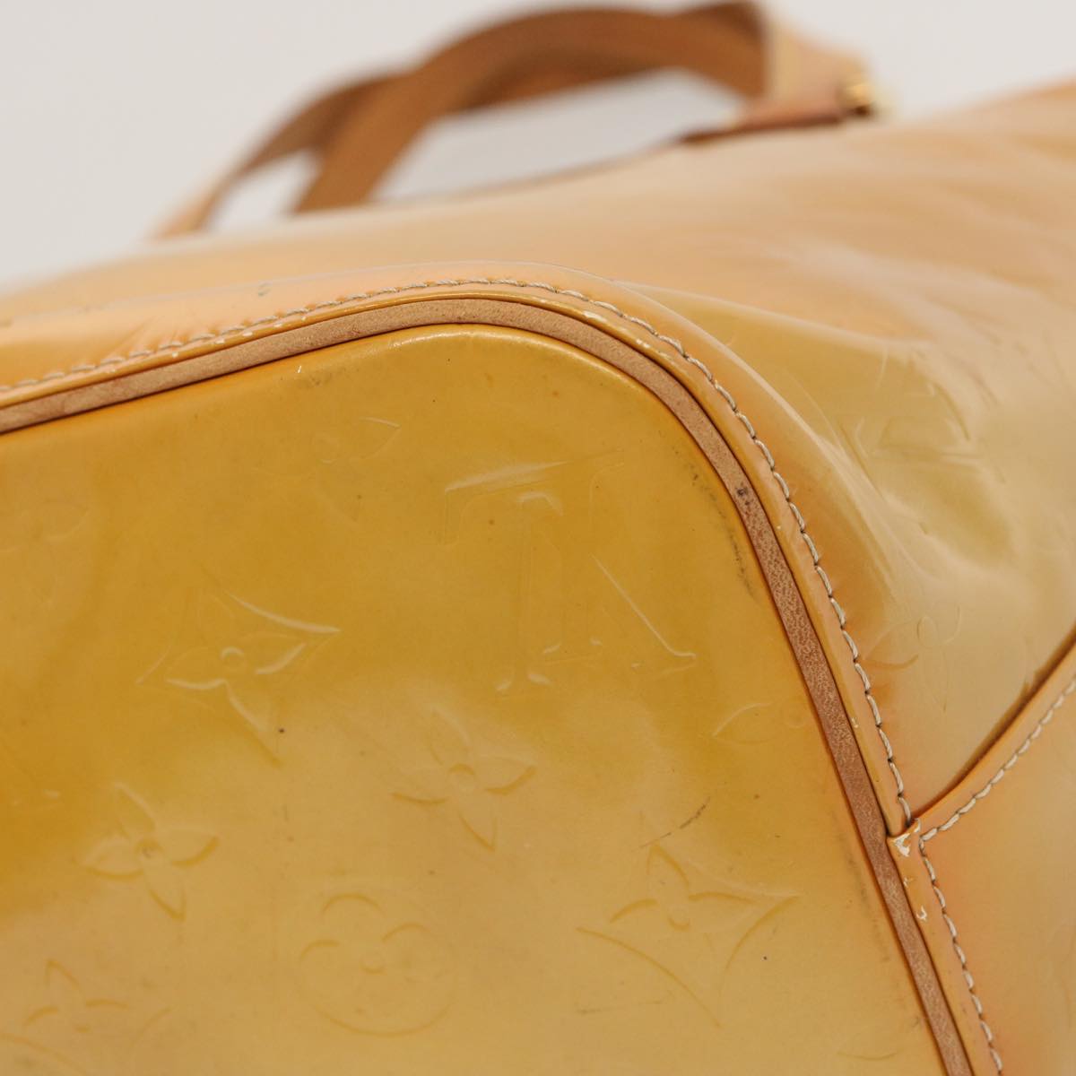 LOUIS VUITTON Monogram Vernis Houston Hand Bag Beige M91004 LV 70530
