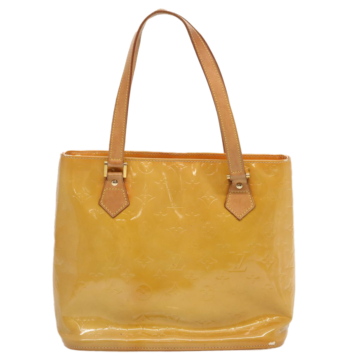 LOUIS VUITTON Monogram Vernis Houston Hand Bag Beige M91004 LV 70530