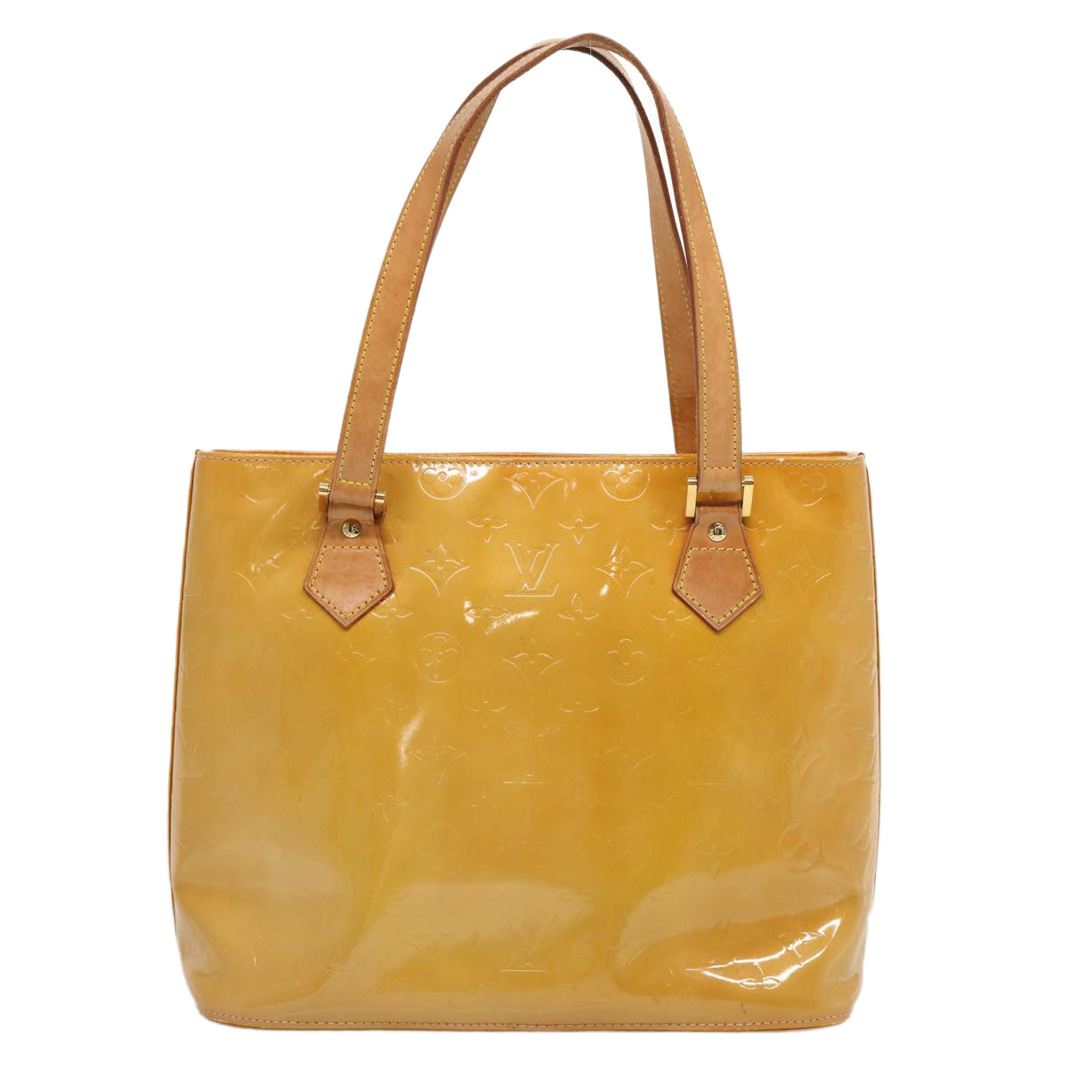 LOUIS VUITTON Monogram Vernis Houston Hand Bag Beige M91004 LV 70530