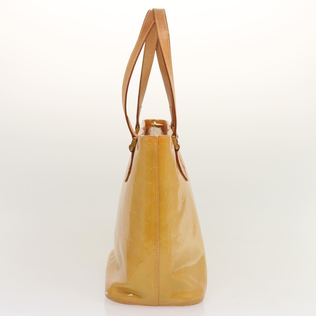 LOUIS VUITTON Monogram Vernis Houston Hand Bag Beige M91004 LV 70530