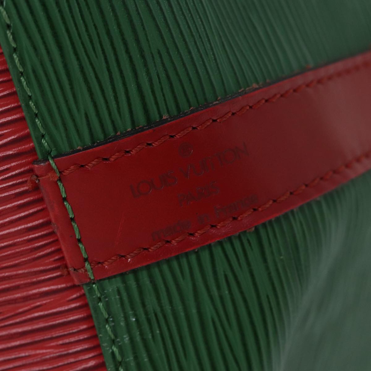 LOUIS VUITTON Epi Petit Noe Shoulder Bag Bicolor Green Red M44147 LV 70552