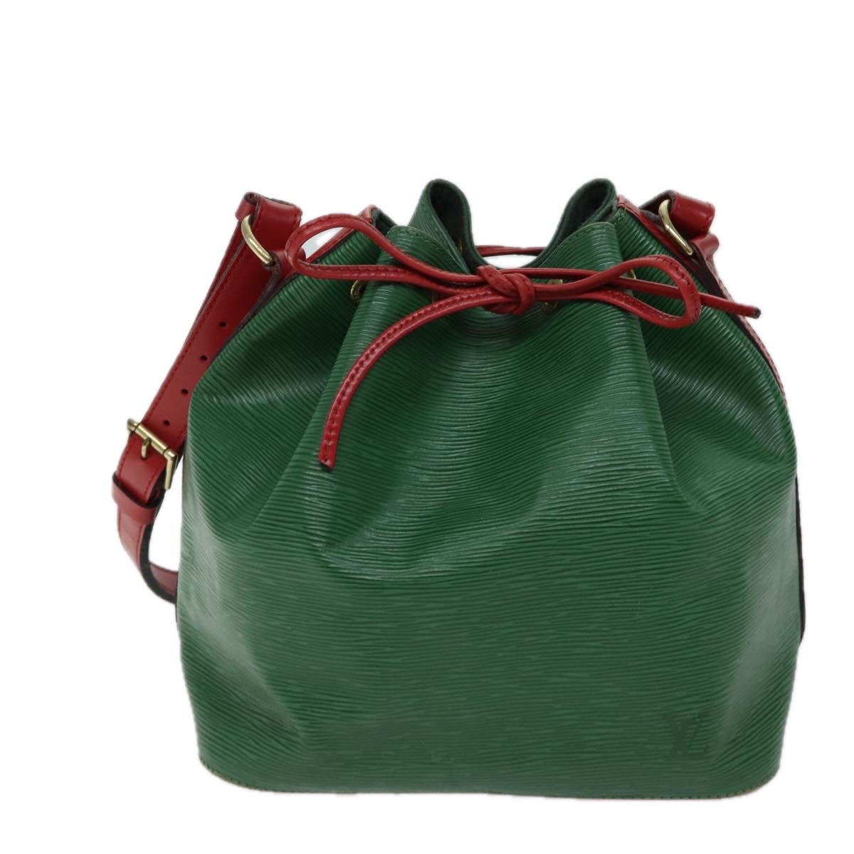 LOUIS VUITTON Epi Petit Noe Shoulder Bag Bicolor Green Red M44147 LV 70552