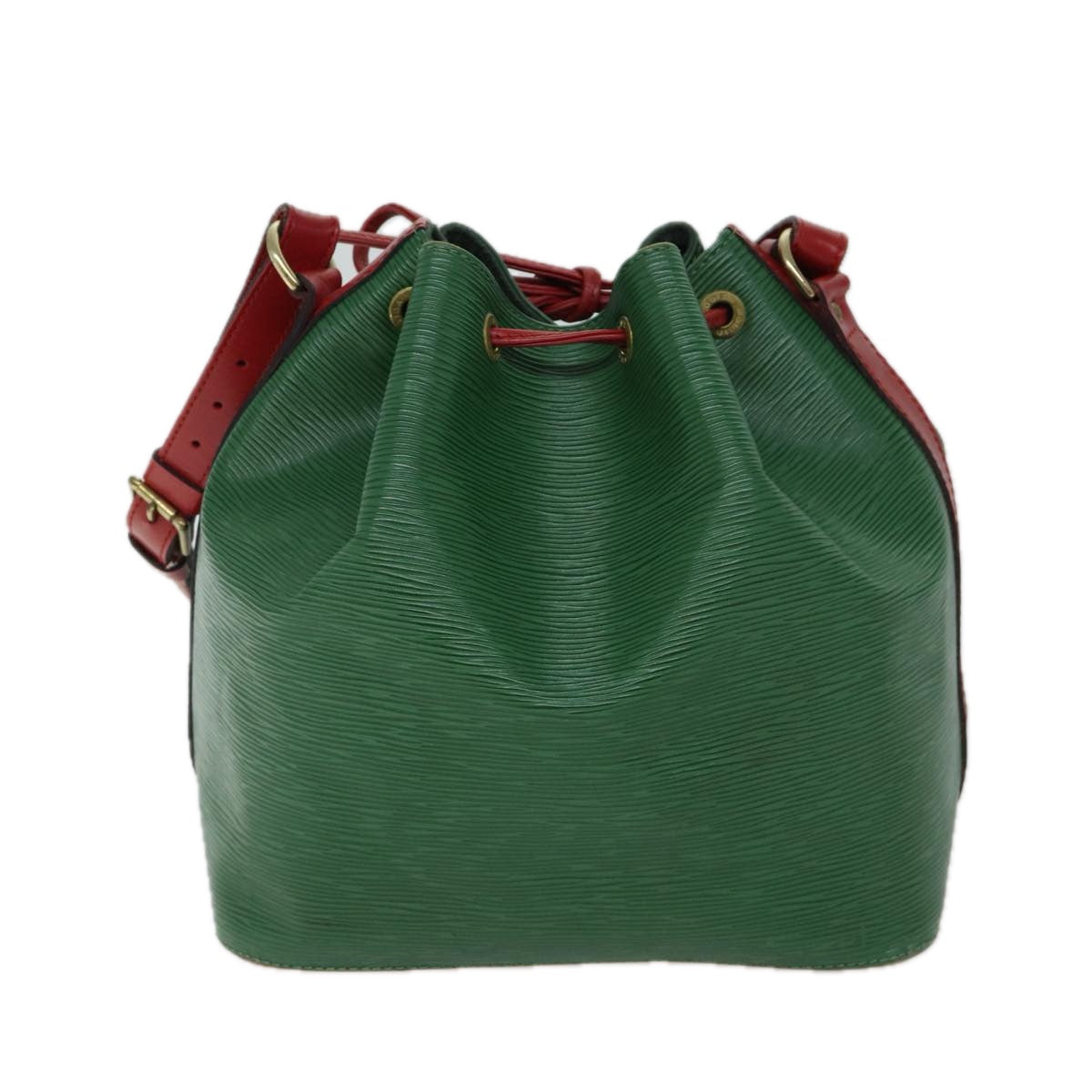 LOUIS VUITTON Epi Petit Noe Shoulder Bag Bicolor Green Red M44147 LV 70552
