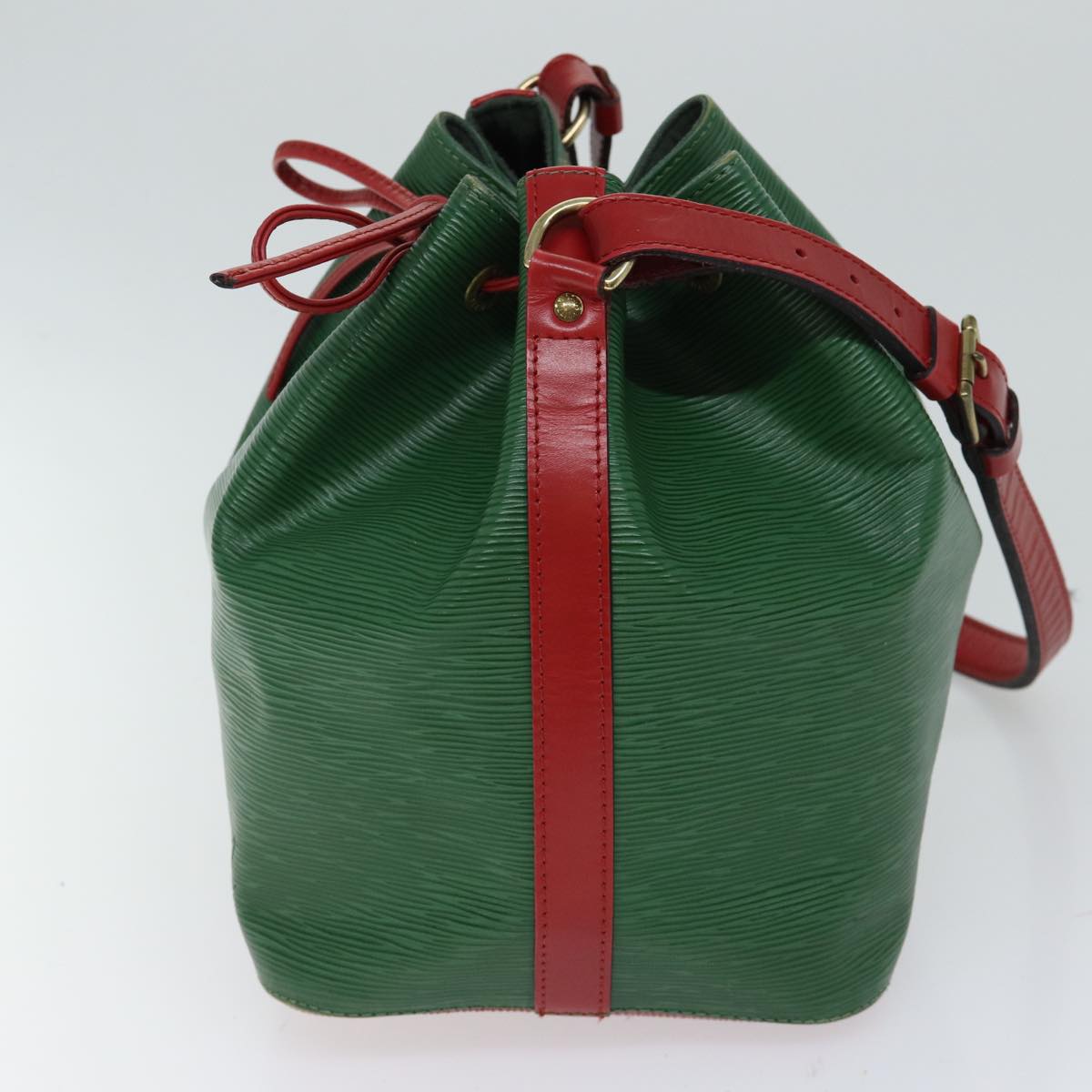 LOUIS VUITTON Epi Petit Noe Shoulder Bag Bicolor Green Red M44147 LV 70552