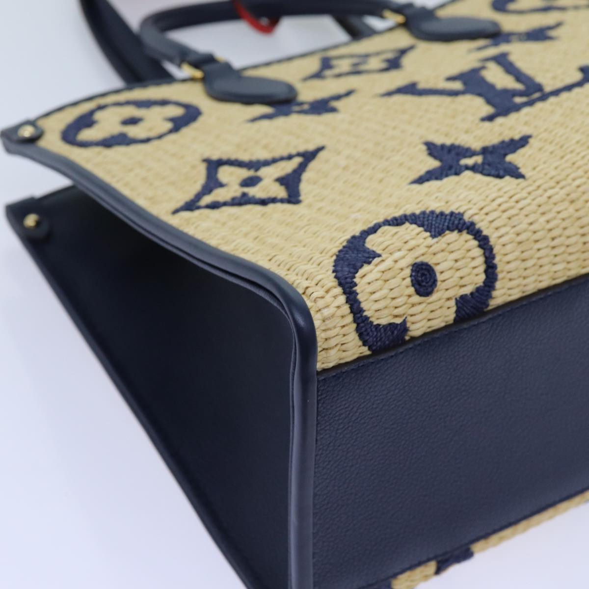 LOUIS VUITTON Monogram Raffia On The Go MM Bag 2way Beige M57723 LV 70773S