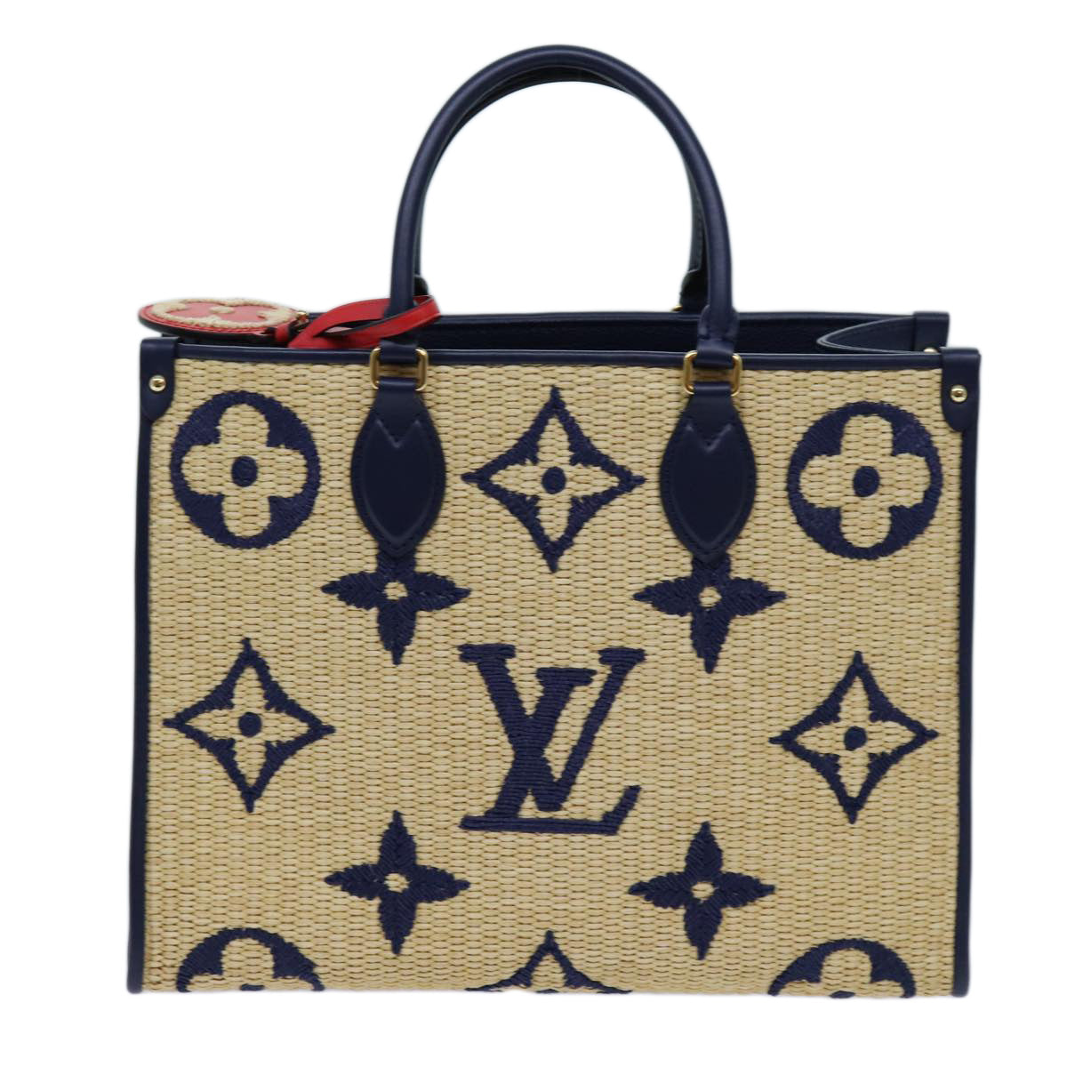 LOUIS VUITTON Monogram Raffia On The Go MM Bag 2way Beige M57723 LV 70773S