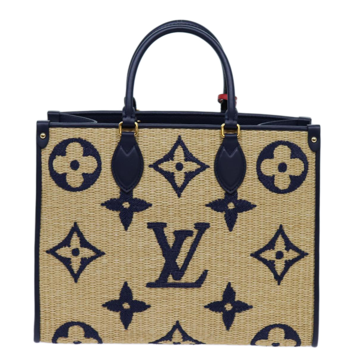 LOUIS VUITTON Monogram Raffia On The Go MM Bag 2way Beige M57723 LV 70773S