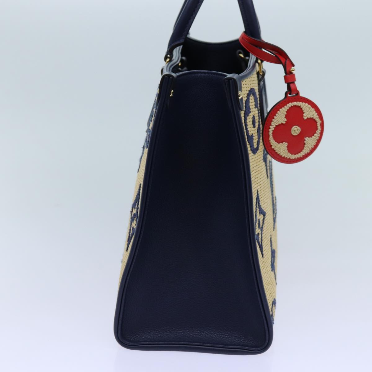 LOUIS VUITTON Monogram Raffia On The Go MM Bag 2way Beige M57723 LV 70773S