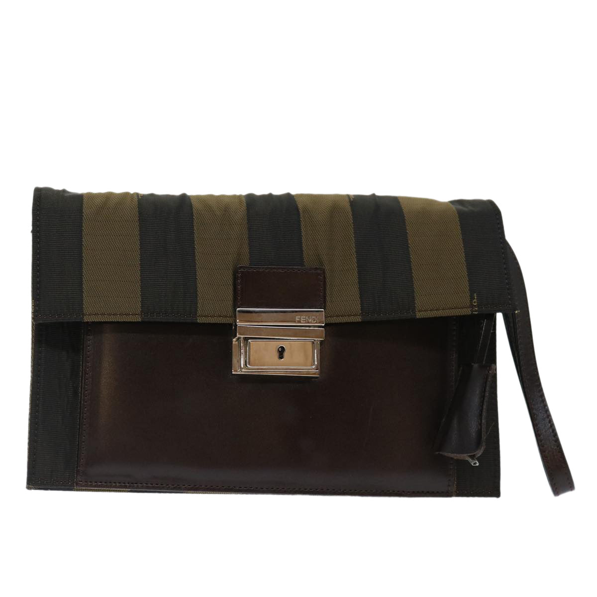 Luxury FendiPecan Canvas Clutch Bag Black70820