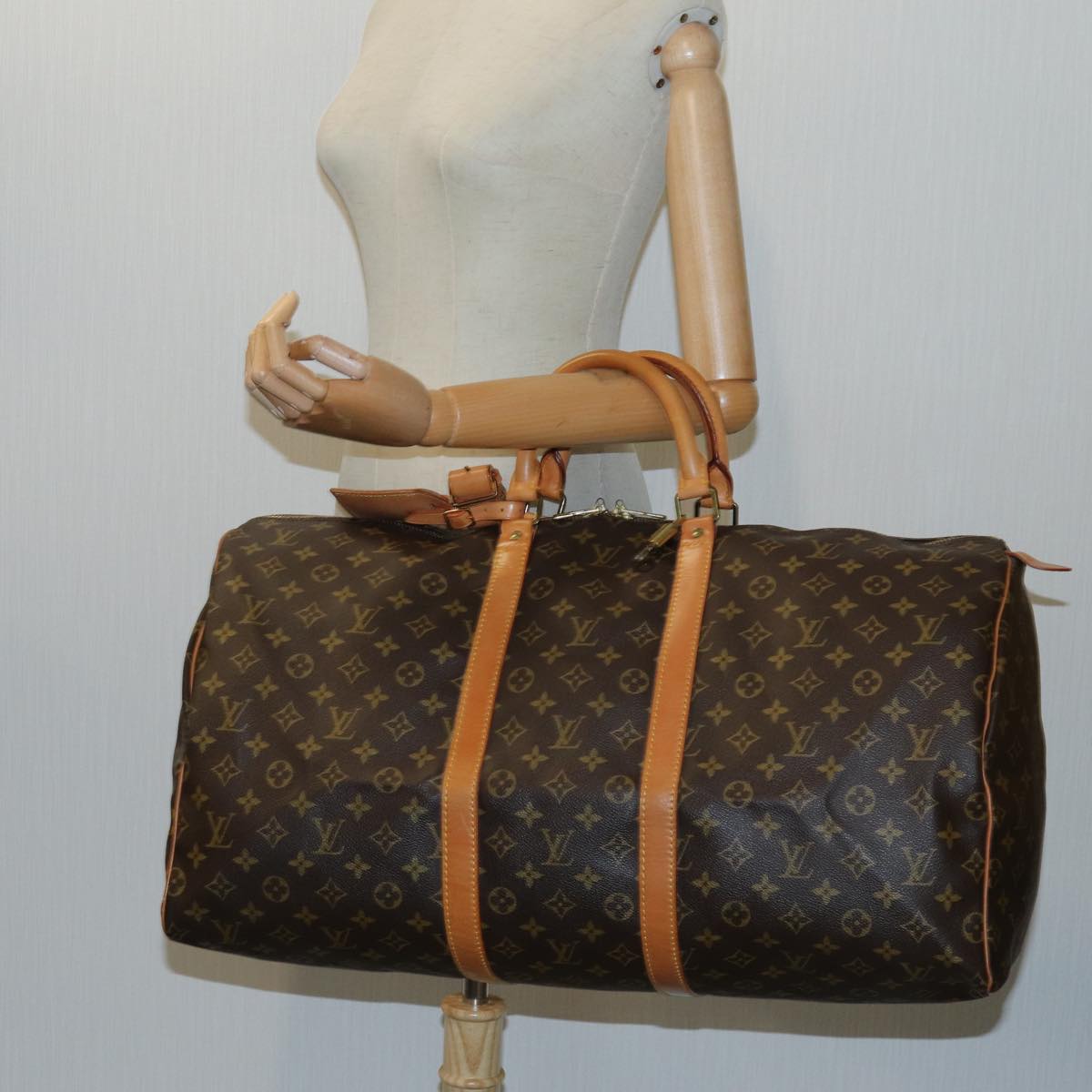 LOUIS VUITTON Monogram Keepall 55 Boston Bag M41424 LV 70835