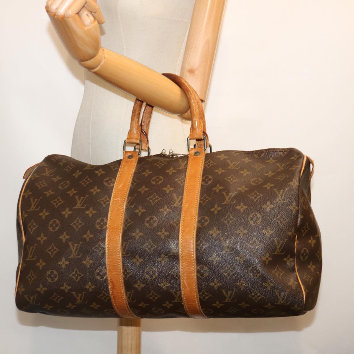 LOUIS VUITTON Monogram Keepall 45 Boston Bag M41428 LV 70840