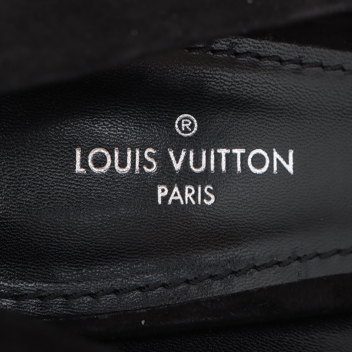 Louis Vuitton 16 Years Leather X Suede Pump 35 1/2  Black MA0126 LV Circle Logo