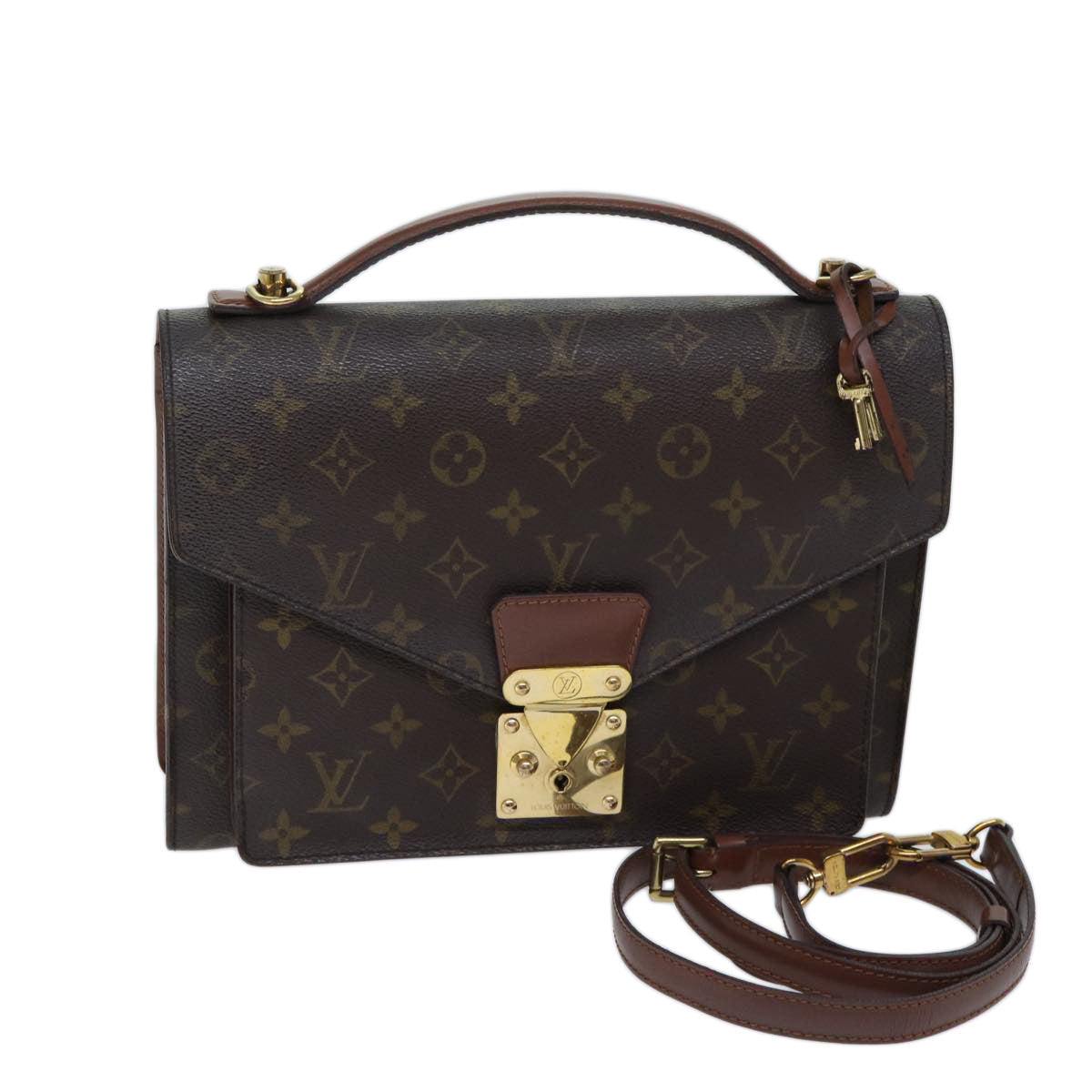 LOUIS VUITTON Monogram Monceau 28 Hand Bag 2way M51185 LV 70947