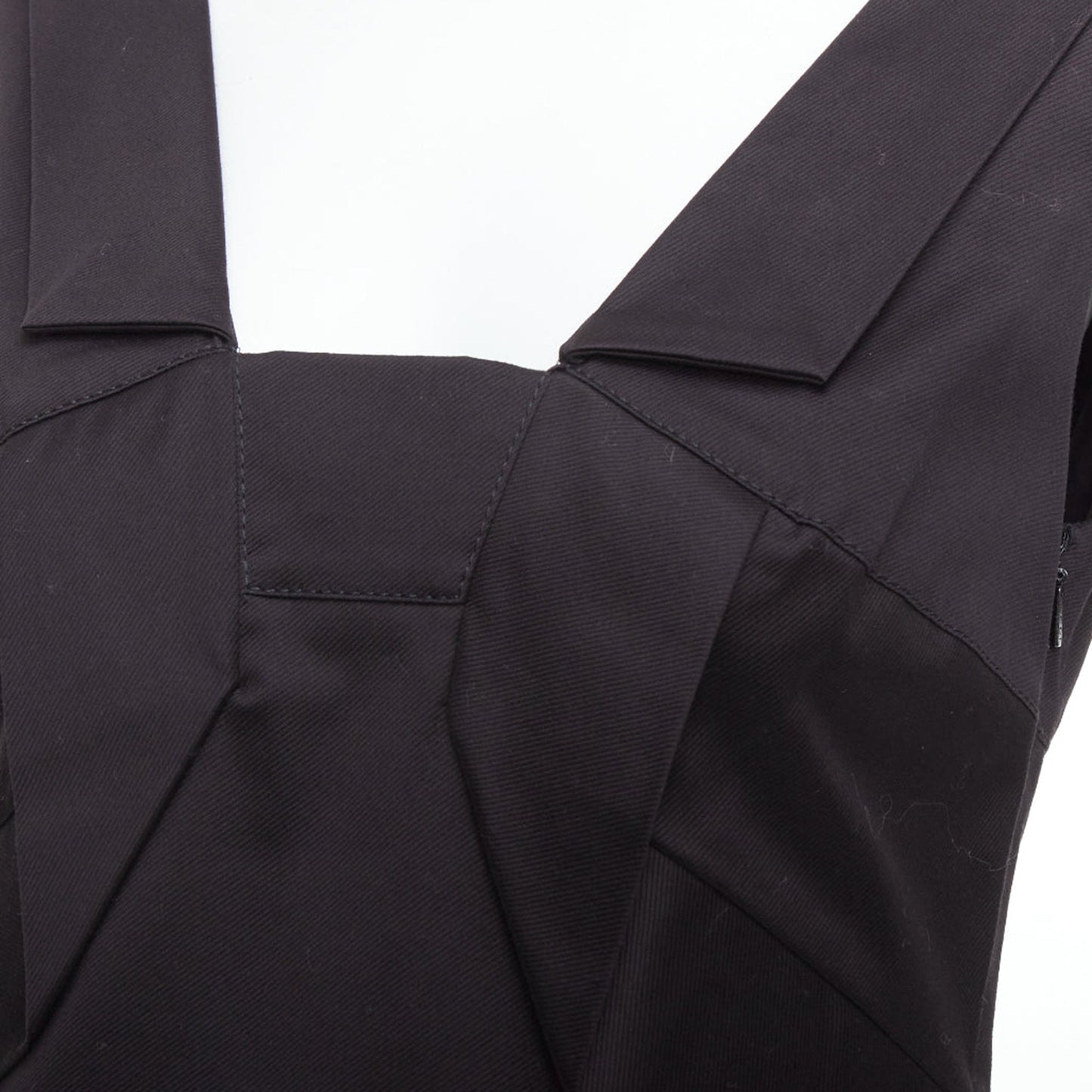Gucci Cotton Origami Pleat Square Neckline Shift Dress