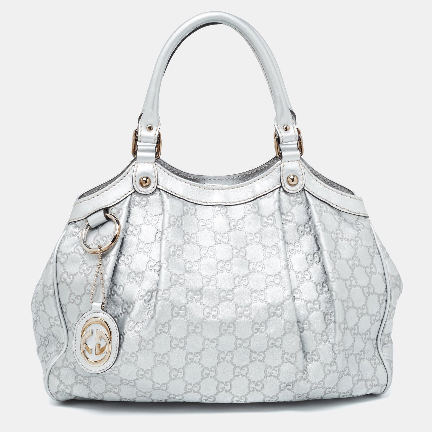 Luxury Gucci Trending 2025 Silver Luxury Gucci Trending 2025ssima Leather Medium Sukey Tote