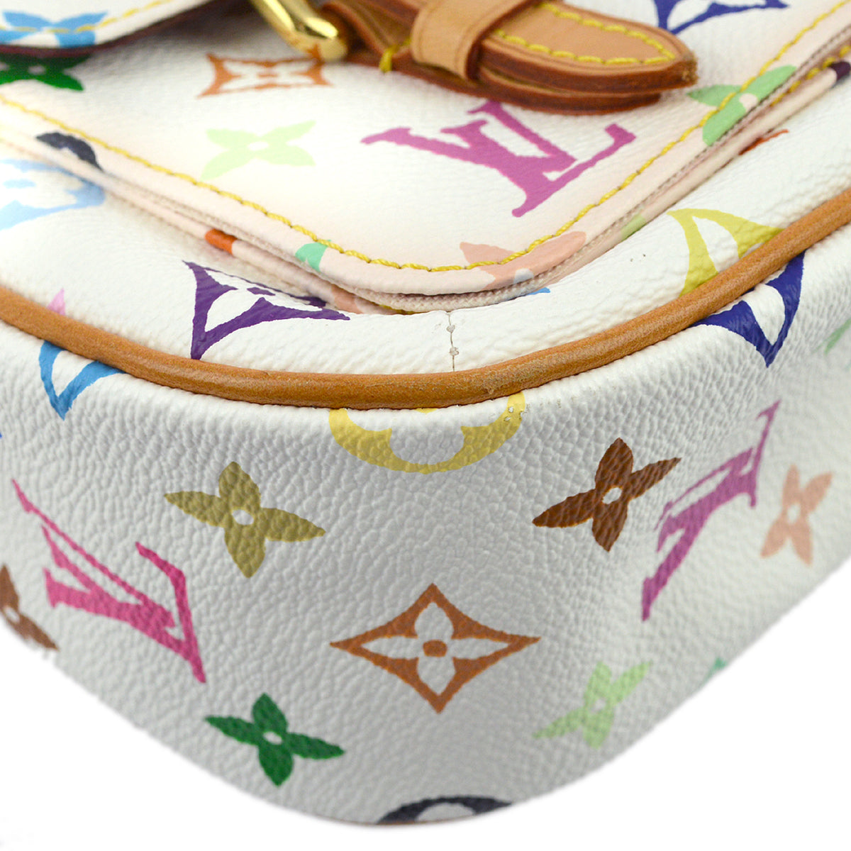 Louis Vuitton 2005 White Monogram Multicolor Lodge PM Handbag M40053