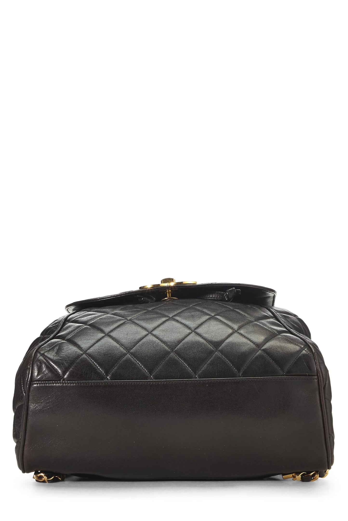 Chanel,  Black Quilted Lambskin Backpack Large, Black
