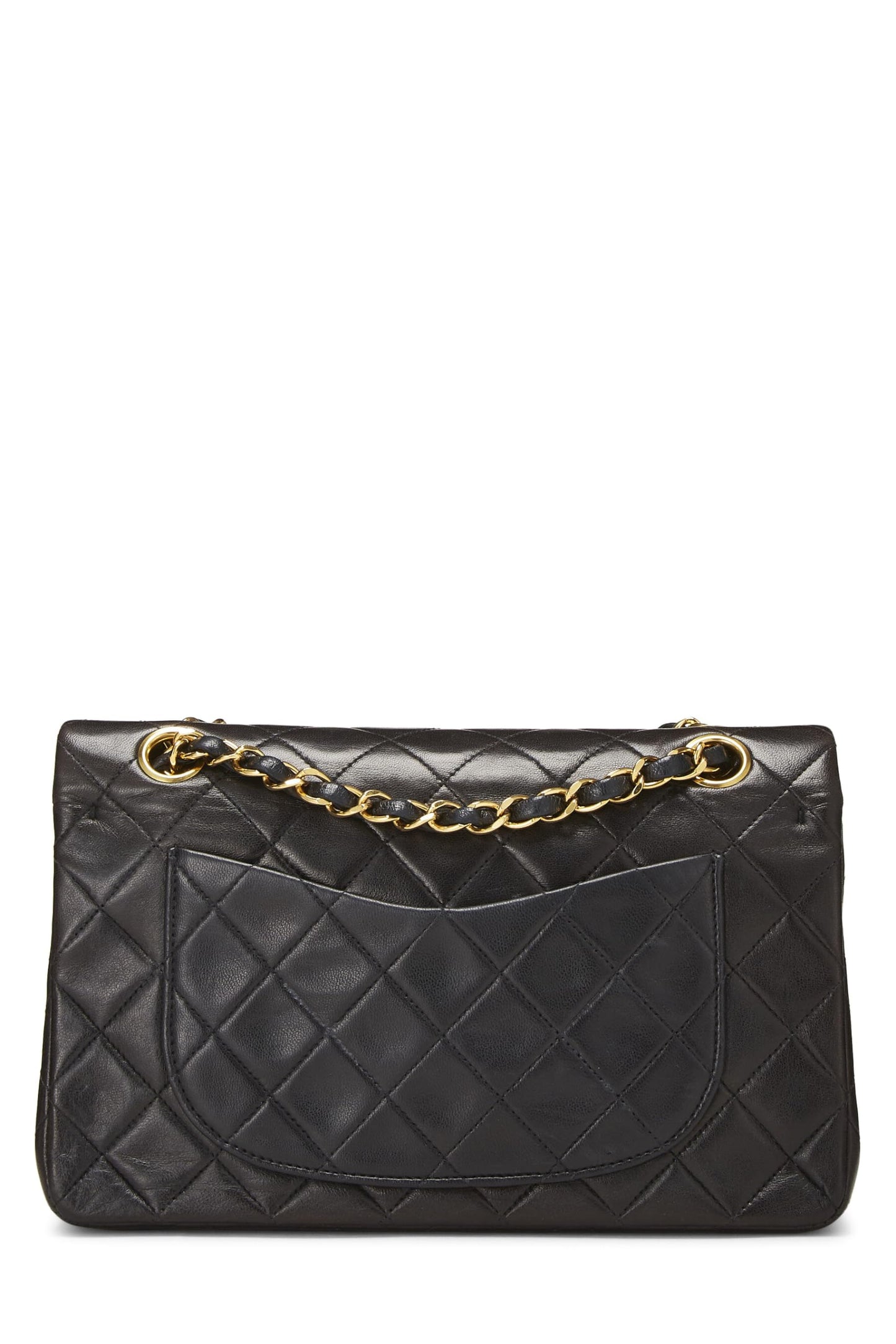 Chanel,  Black Quilted Lambskin Classic Double Flap Small, Black