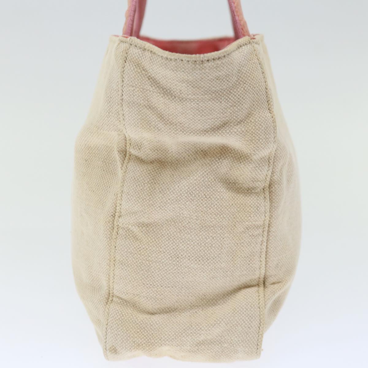Luxury PradaHand Bag Canvas Beige Pink 71008
