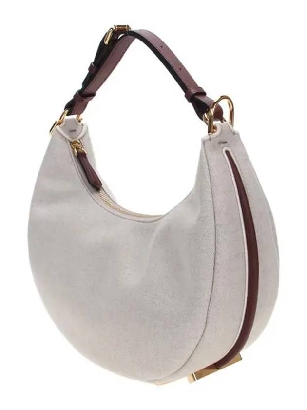 Luxury Fendi Luxury Fendigraphy Small Canvas Hobo Shoulder Bag Natural White