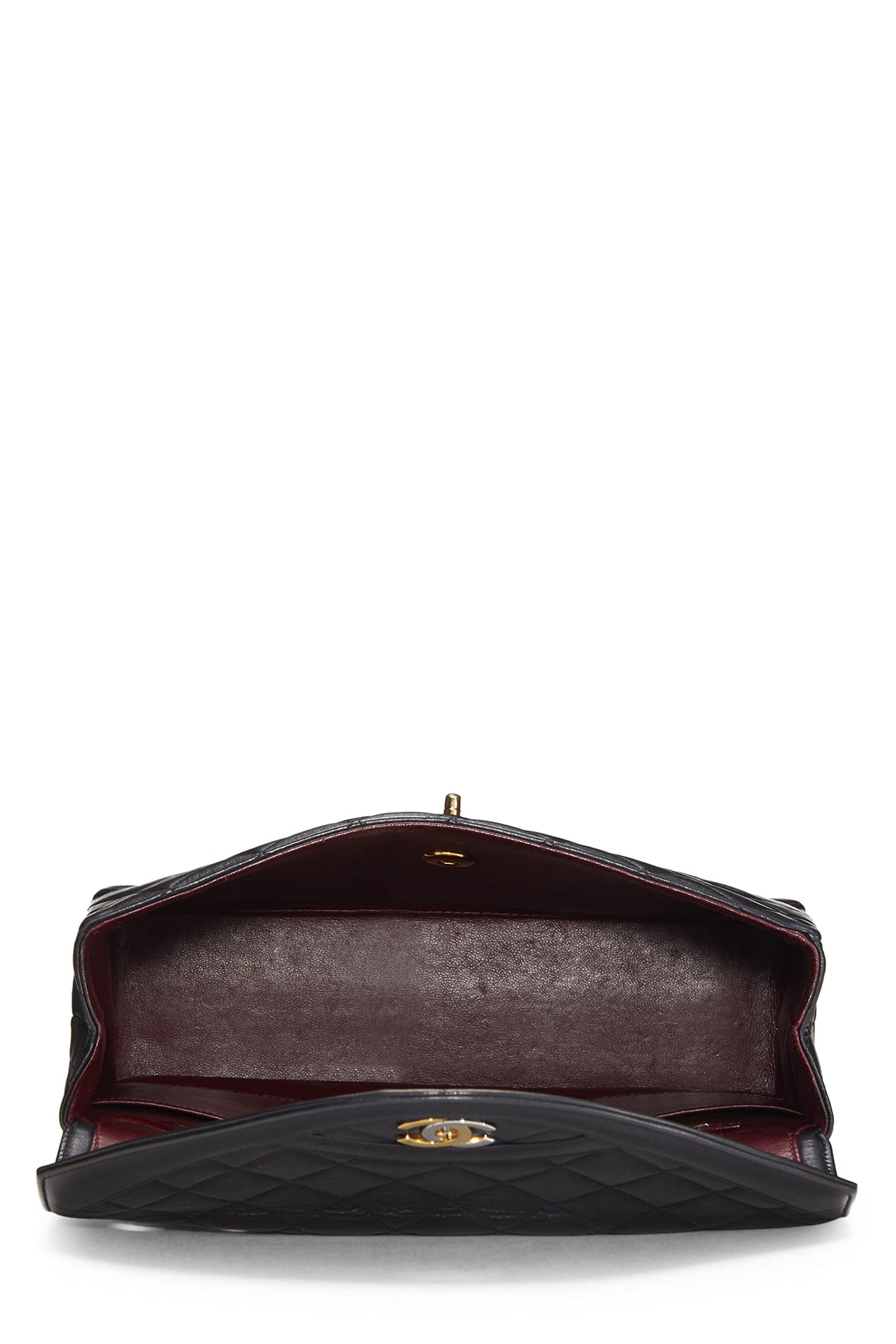 Chanel,  Black Quilted Lambskin Paris Limited Curved Flap Medium , Black