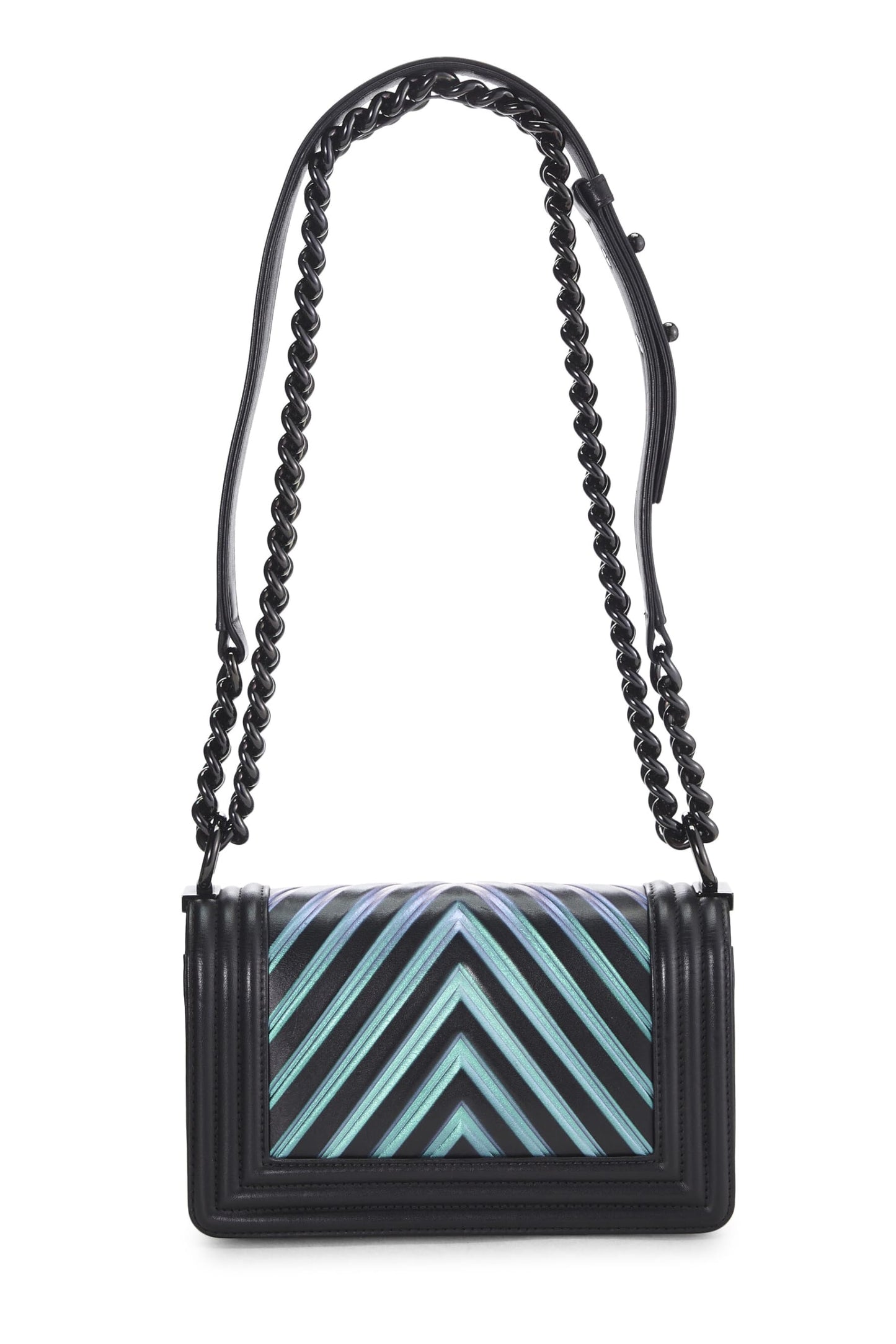 Chanel,  Black Chevron Lambskin Boy Bag Small, Black
