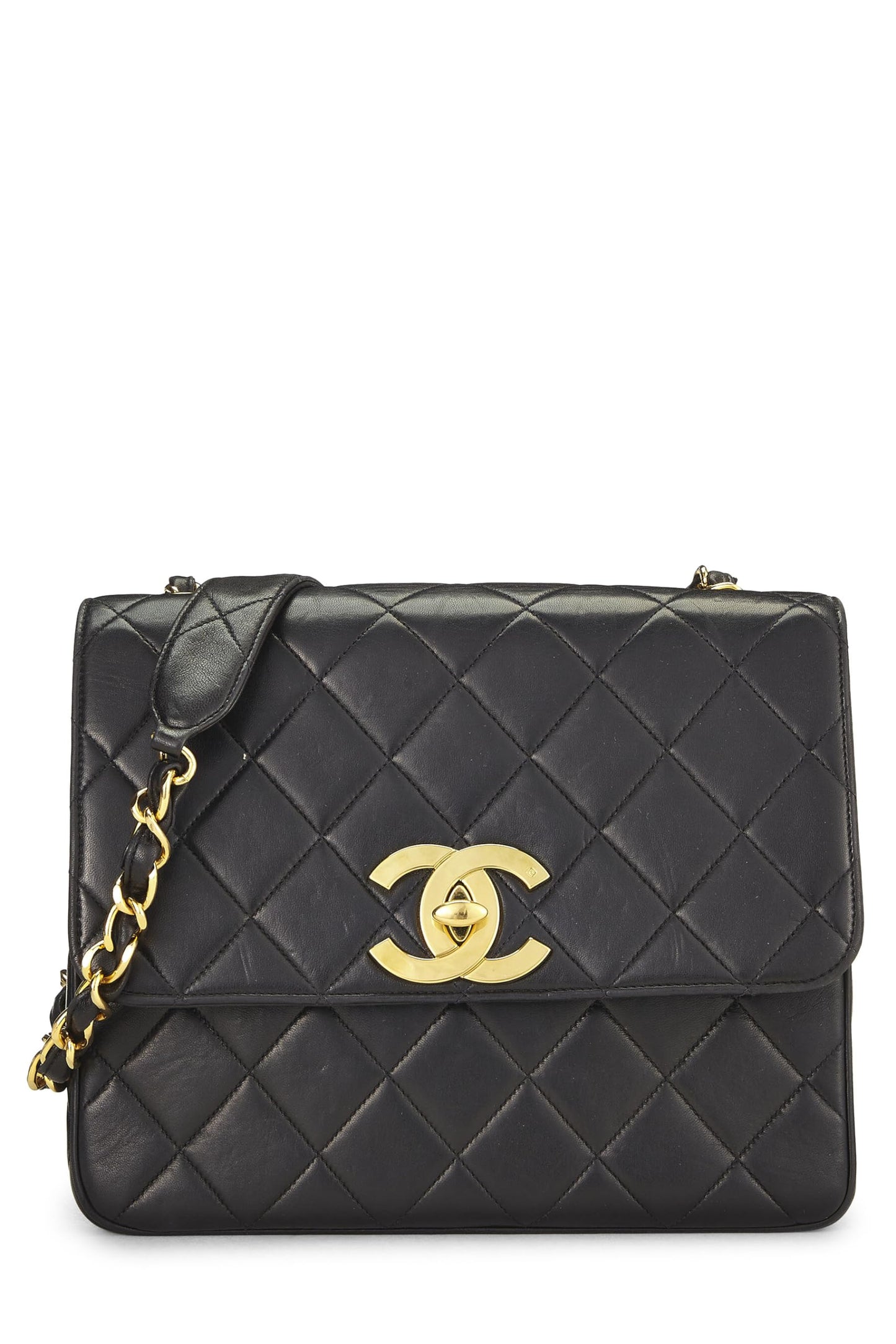 Chanel,  Black Lambskin Big 'CC' Square Flap, Black