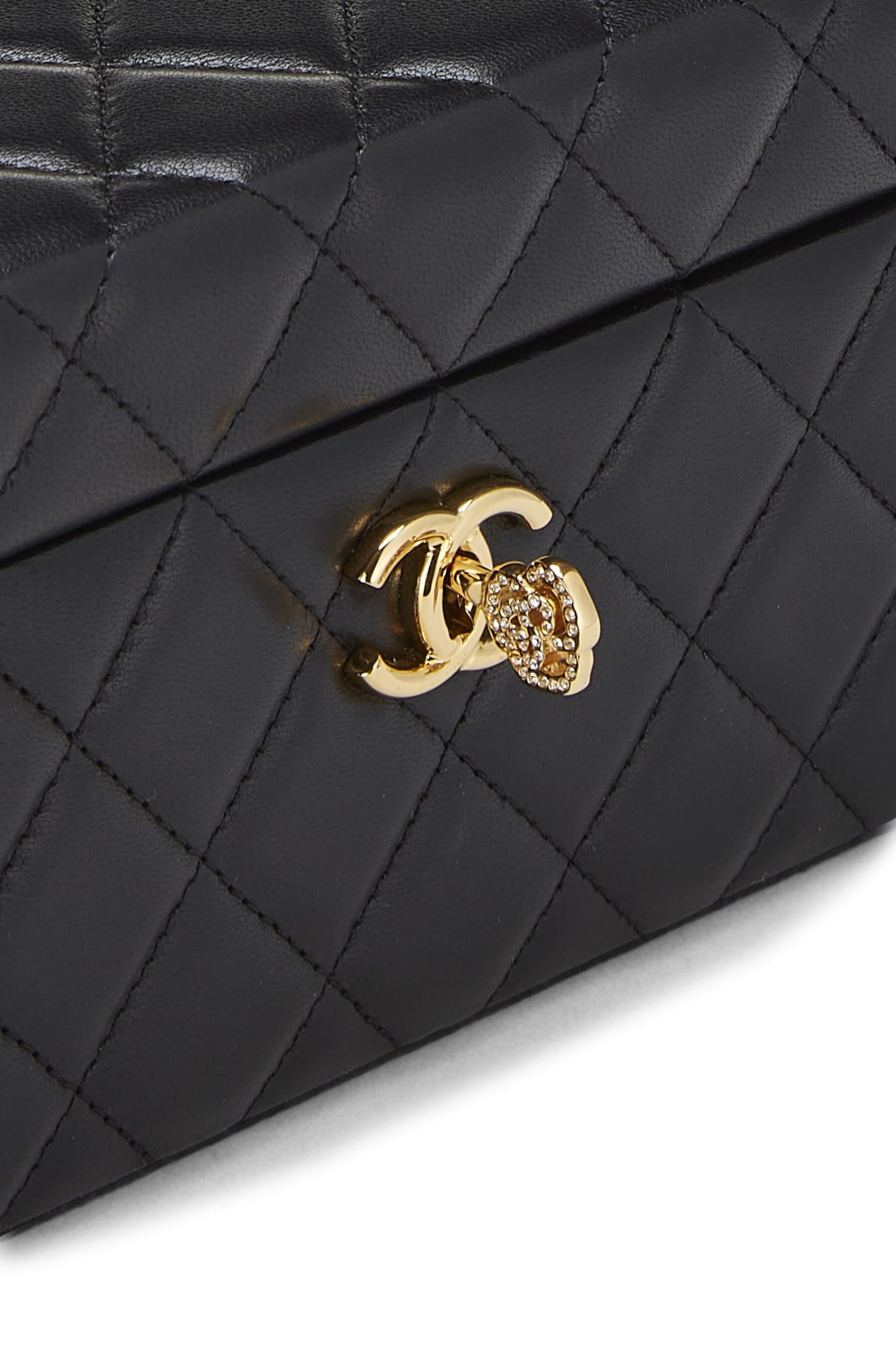 Chanel,  Black Lambskin Jewelry Case Large, Black
