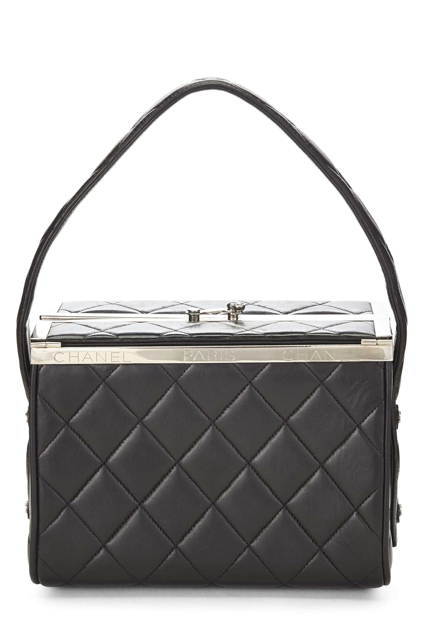Chanel,  Black Quilted Lambskin Box Vanity Small, Black