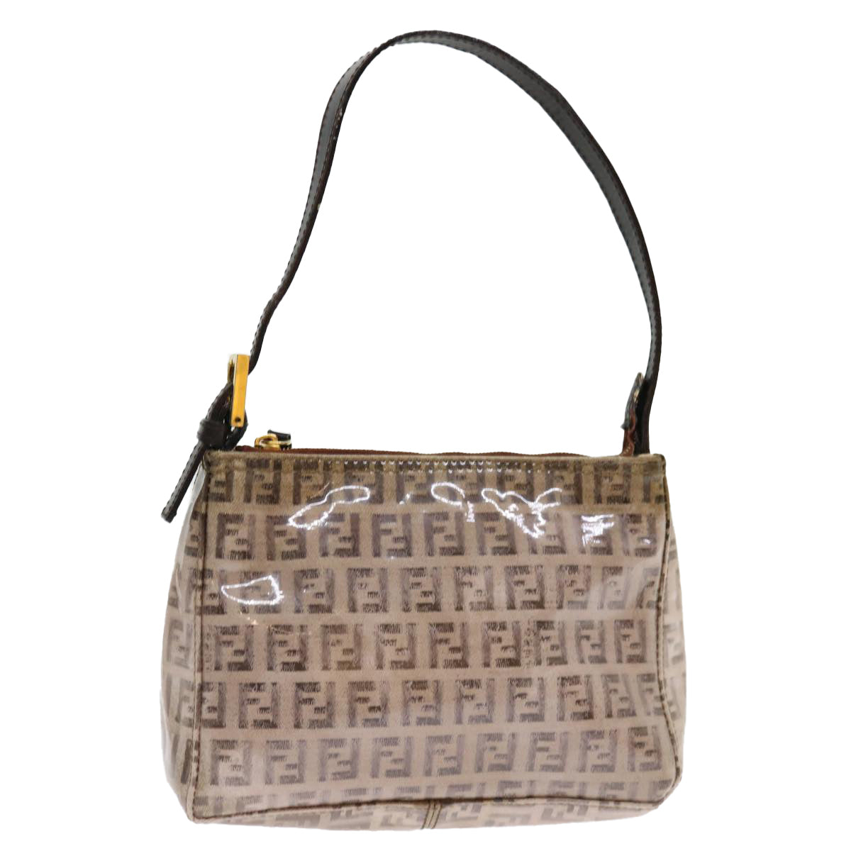 Luxury Fendi Zucchino Canvas Accessory Pouch Coated Canvas Beige71230