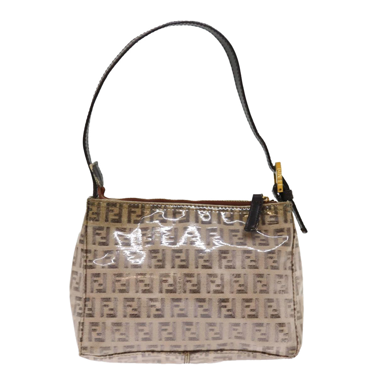 Luxury Fendi Zucchino Canvas Accessory Pouch Coated Canvas Beige71230