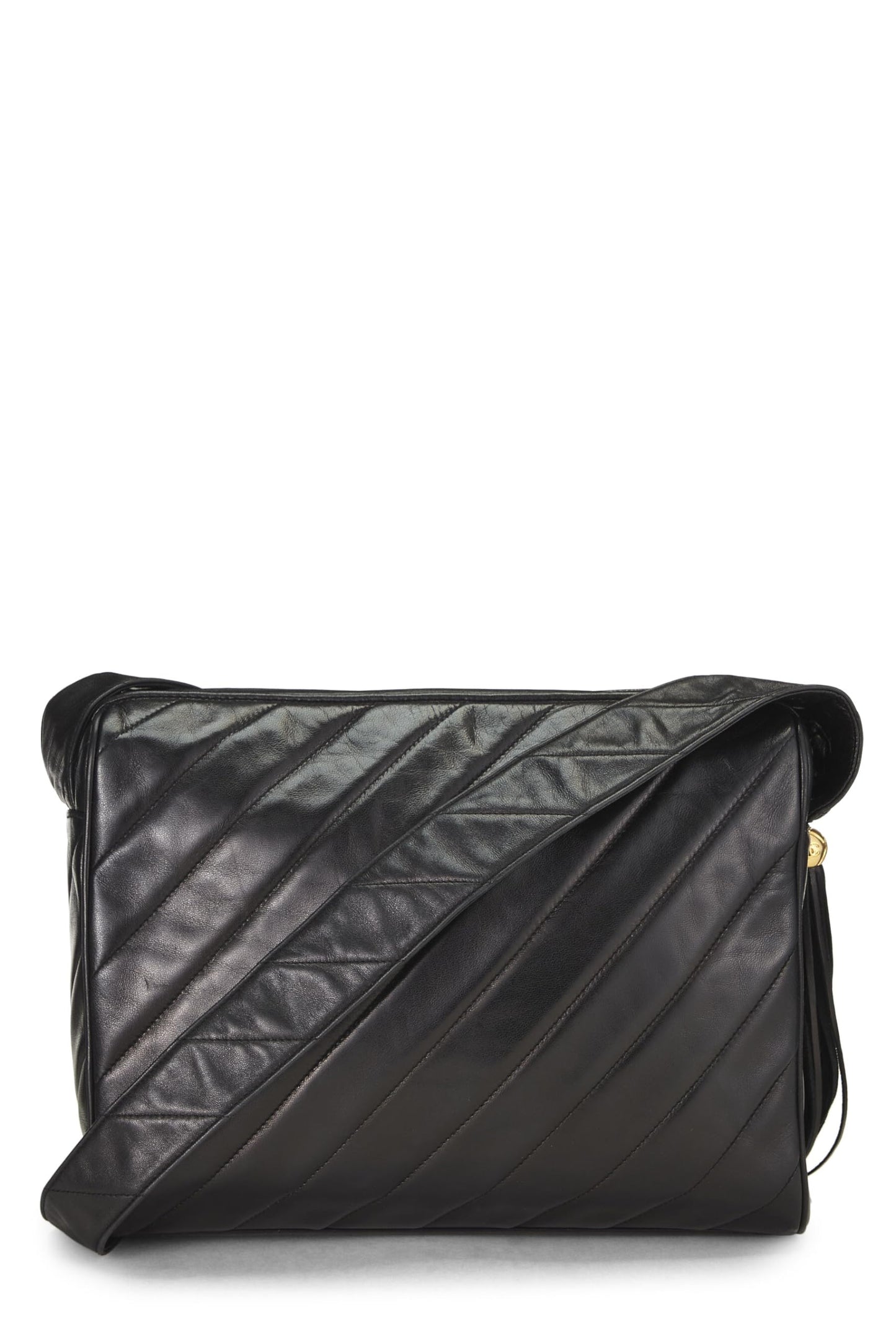 Chanel,  Black Lambskin Diamond 'CC' Camera Bag Large, Black