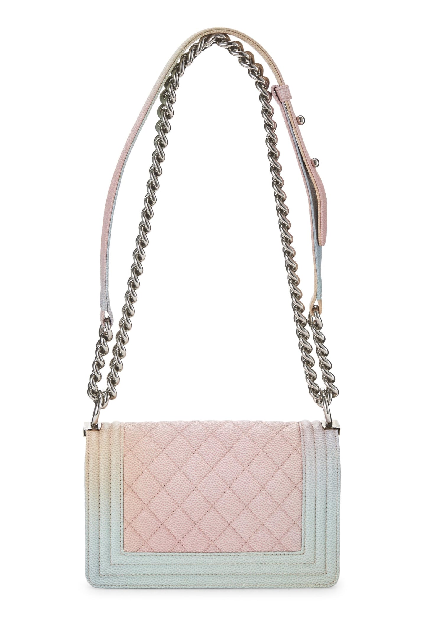 Chanel,  Rainbow Quilted Caviar Boy Bag Small, Pink
