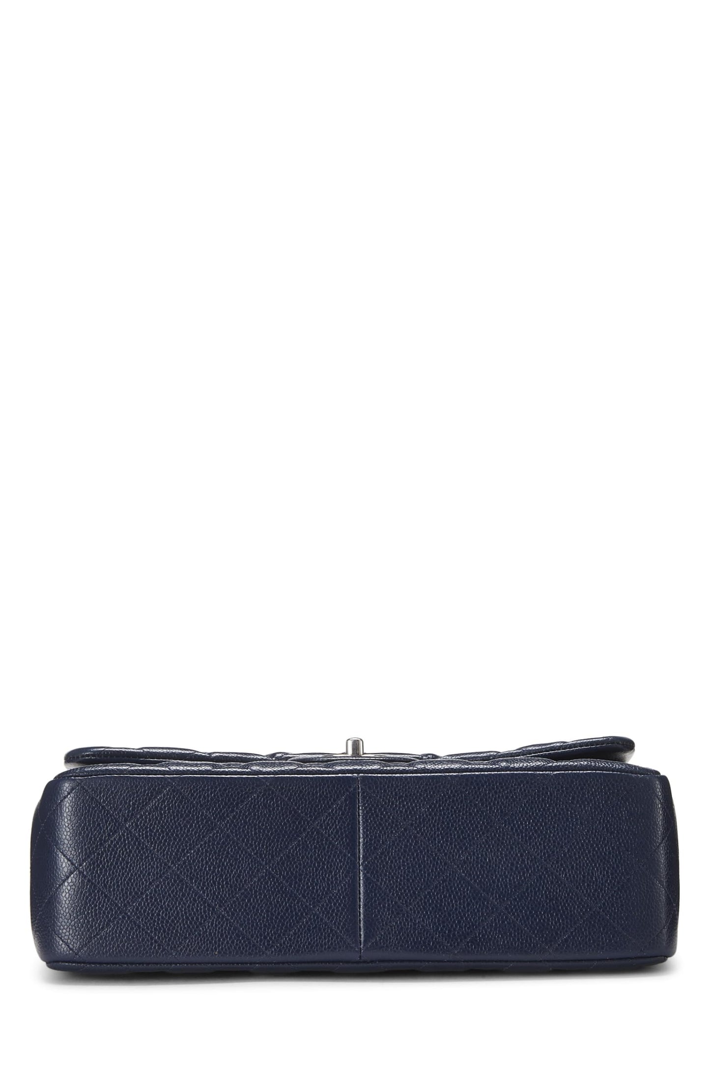 Chanel,  Navy Quilted Caviar New Classic Double Flap Jumbo, Navy