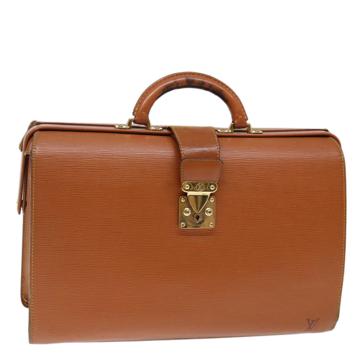 LOUIS VUITTON Epi Serviette Fermoir Business Bag Brown M54358 LV 71442
