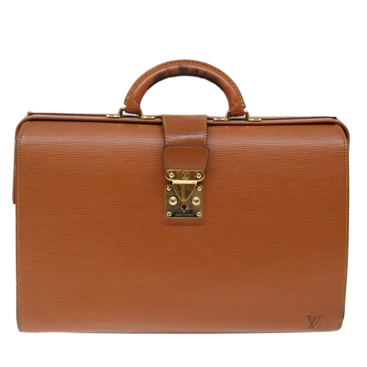 LOUIS VUITTON Epi Serviette Fermoir Business Bag Brown M54358 LV 71442