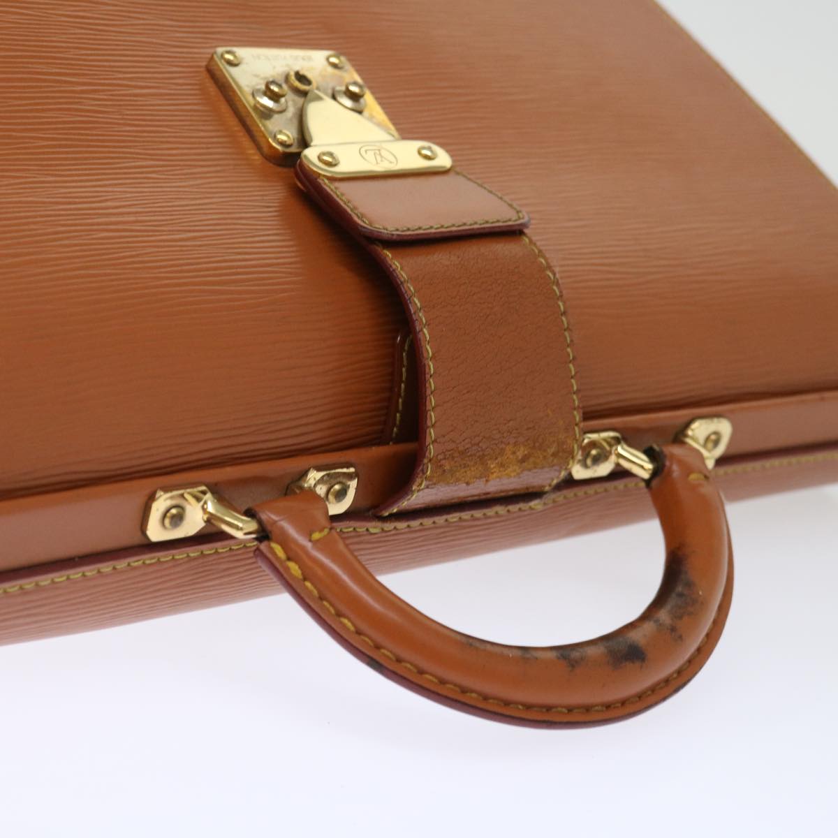 LOUIS VUITTON Epi Serviette Fermoir Business Bag Brown M54358 LV 71442