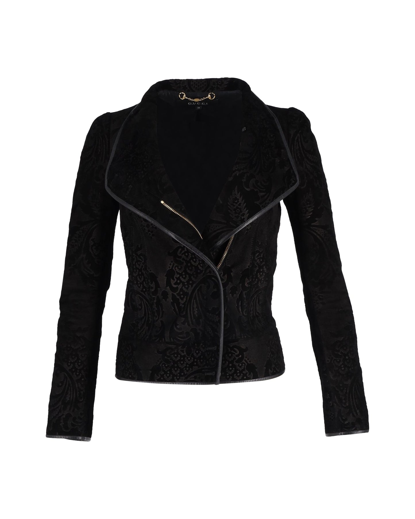 Luxury Gucci Trending 2025 Patterned Zip Jacket in Black Velvet
