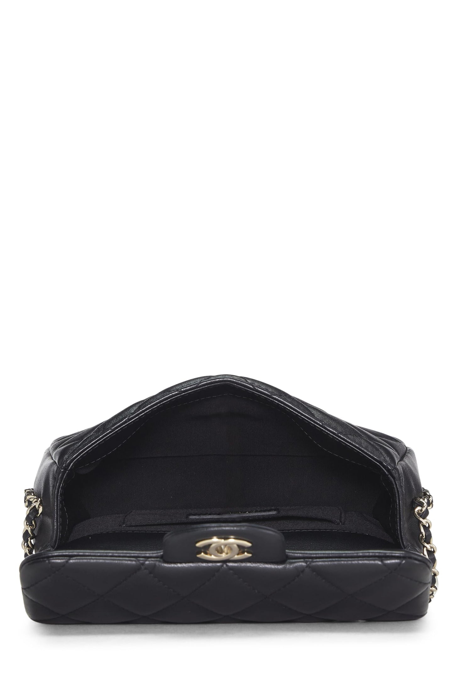 Chanel,  Black Lambskin My Precious Pearls Flap Bag Small, Black