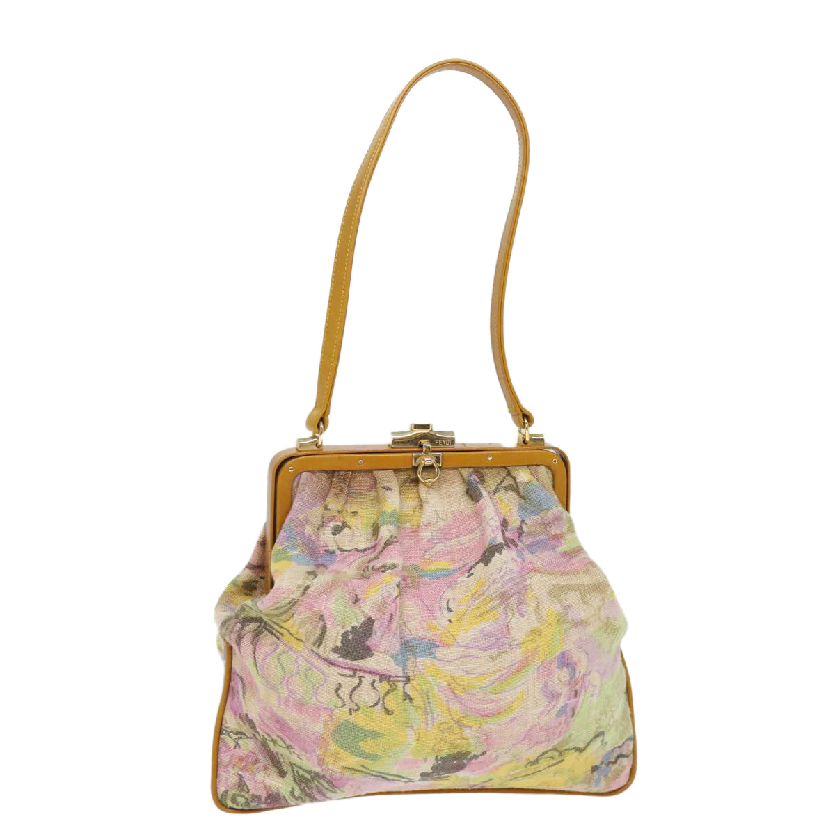 Luxury Fendi Hand Bag Canvas Beige Pink71568