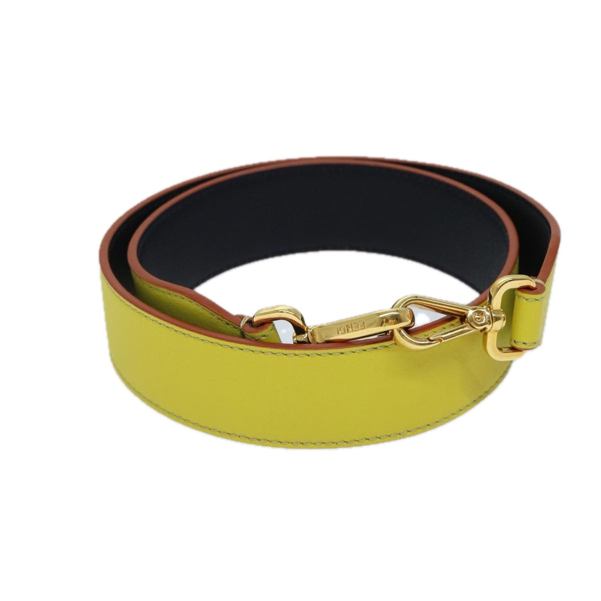Luxury Fendi Leather Shoulder Strap 31.9"" Yellow71578