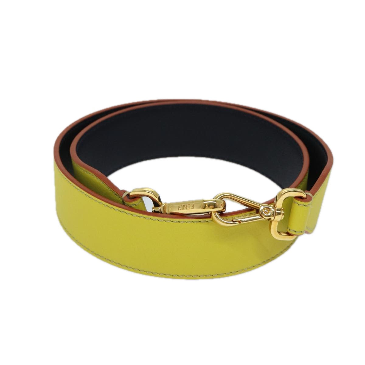 Luxury Fendi Leather Shoulder Strap 31.9"" Yellow71578