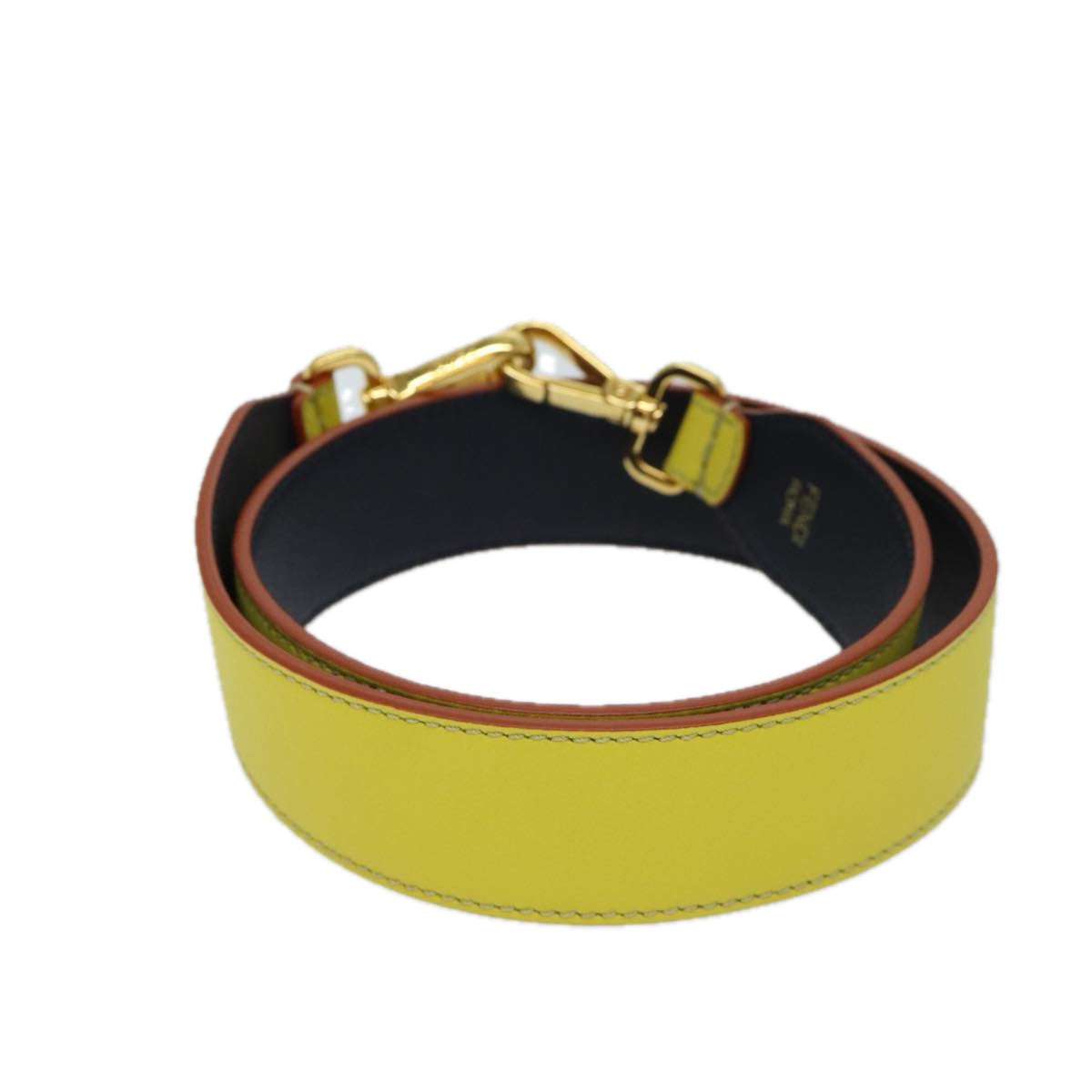 Luxury Fendi Leather Shoulder Strap 31.9"" Yellow71578