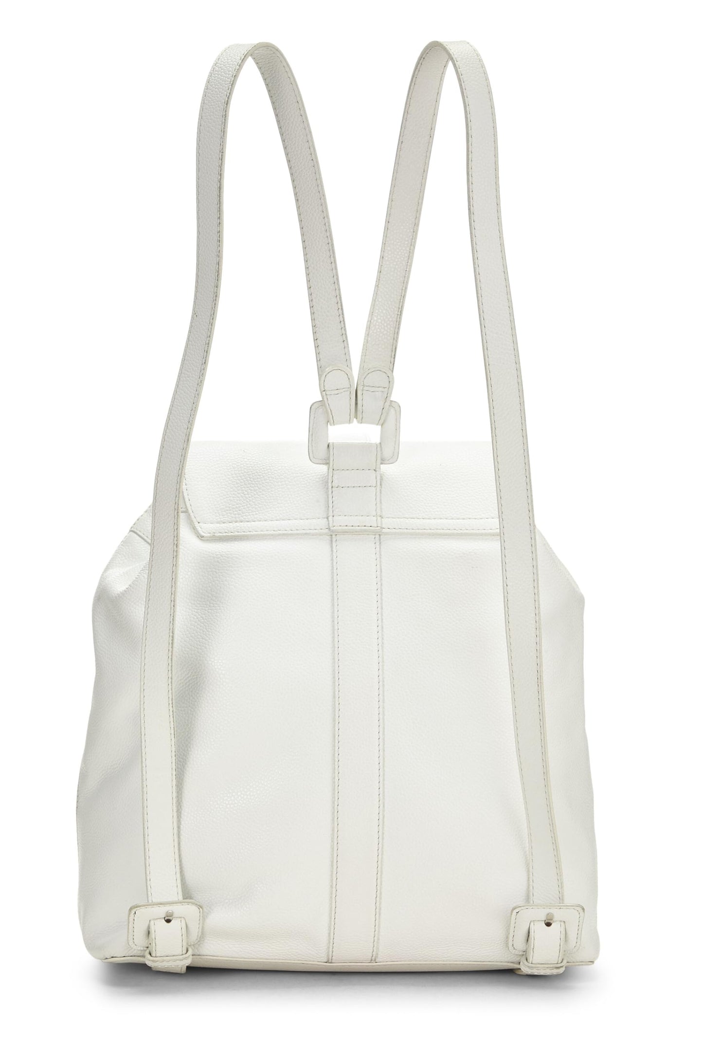 Chanel,  White Caviar Backpack Large, White