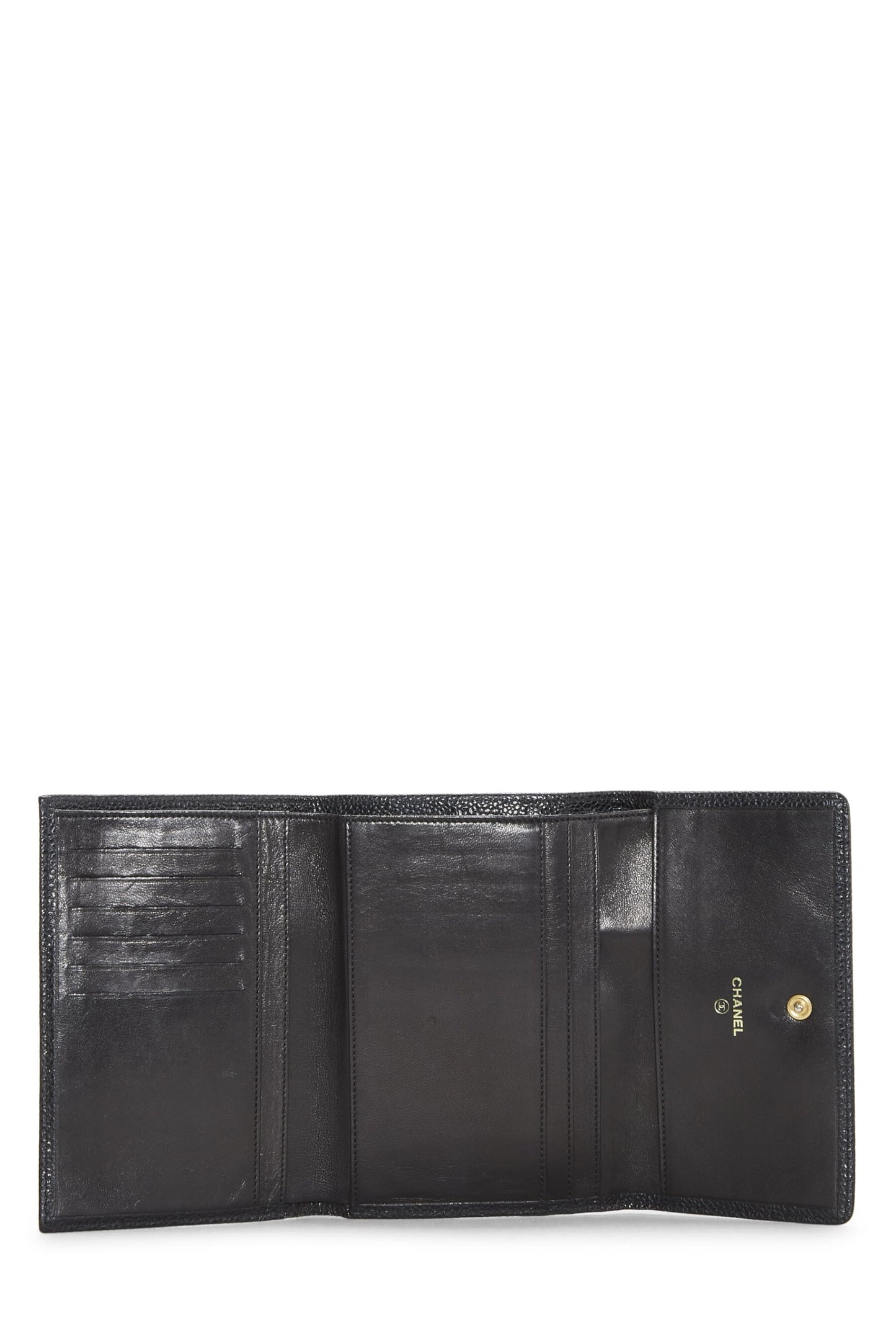 Chanel  Black Caviar Timeless 'CC' Flap Wallet, Black