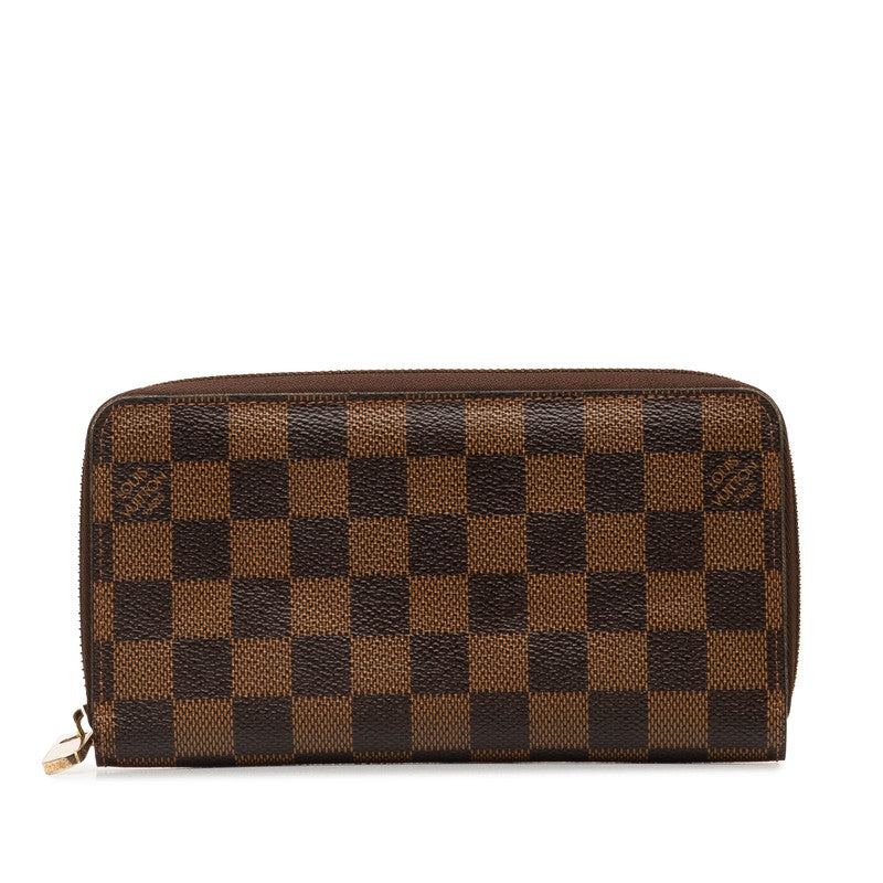 Louis Vuitton Damier Zippie Wallet N60015 Long Wallet Brown PVC Leather  Louis Vuitton